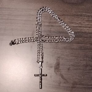 Men's Silver Cross Pendant Necklace